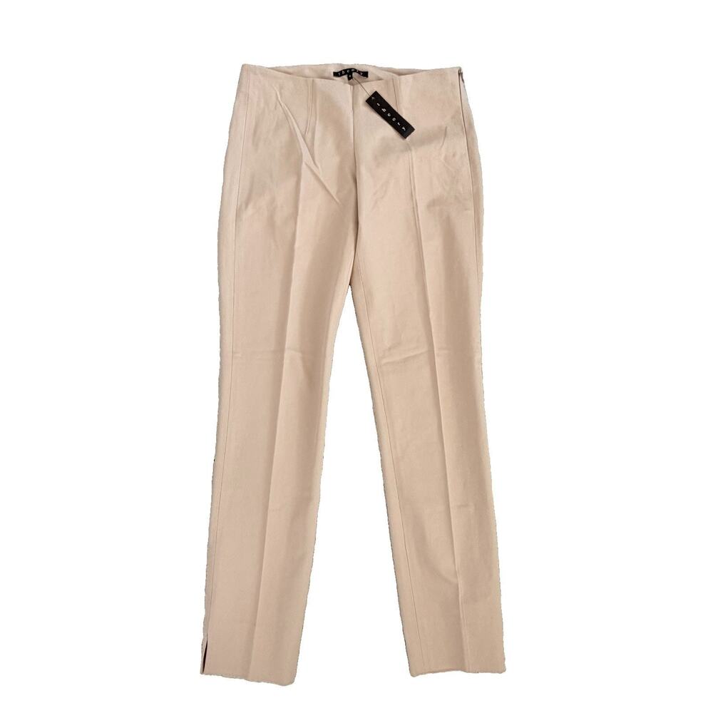 New Theory Belisa Bistretch Ankle Pants Warm Khaki Sz 0 (28 x 29) $295 NWT Work
